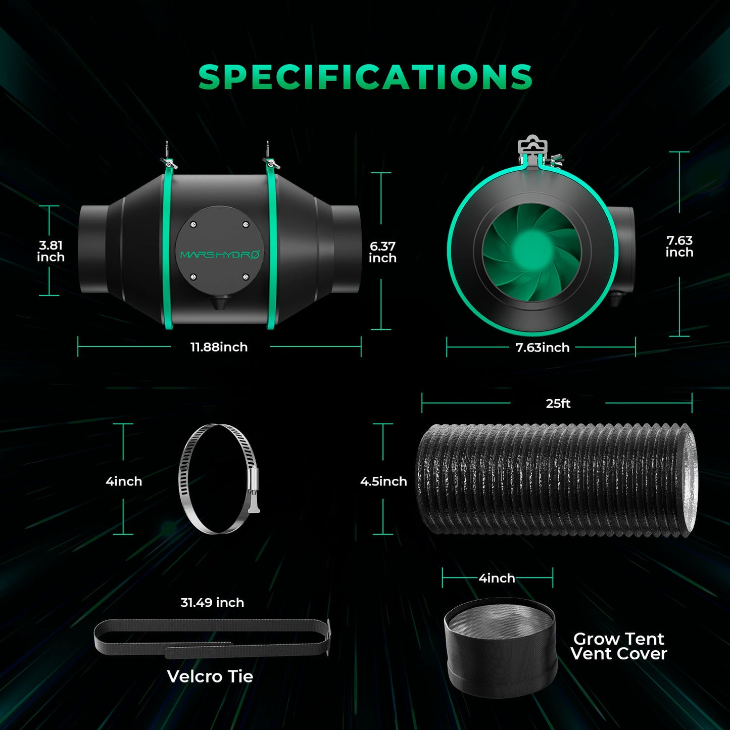 Mars Hydro - Growbox Komplett Set 80x80x160cm