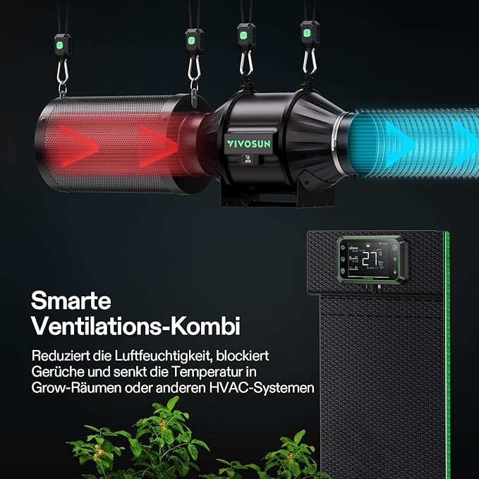 VIVOSUN - Smart Luftfiltration AeroZesh S6 + Smart Controller E42A