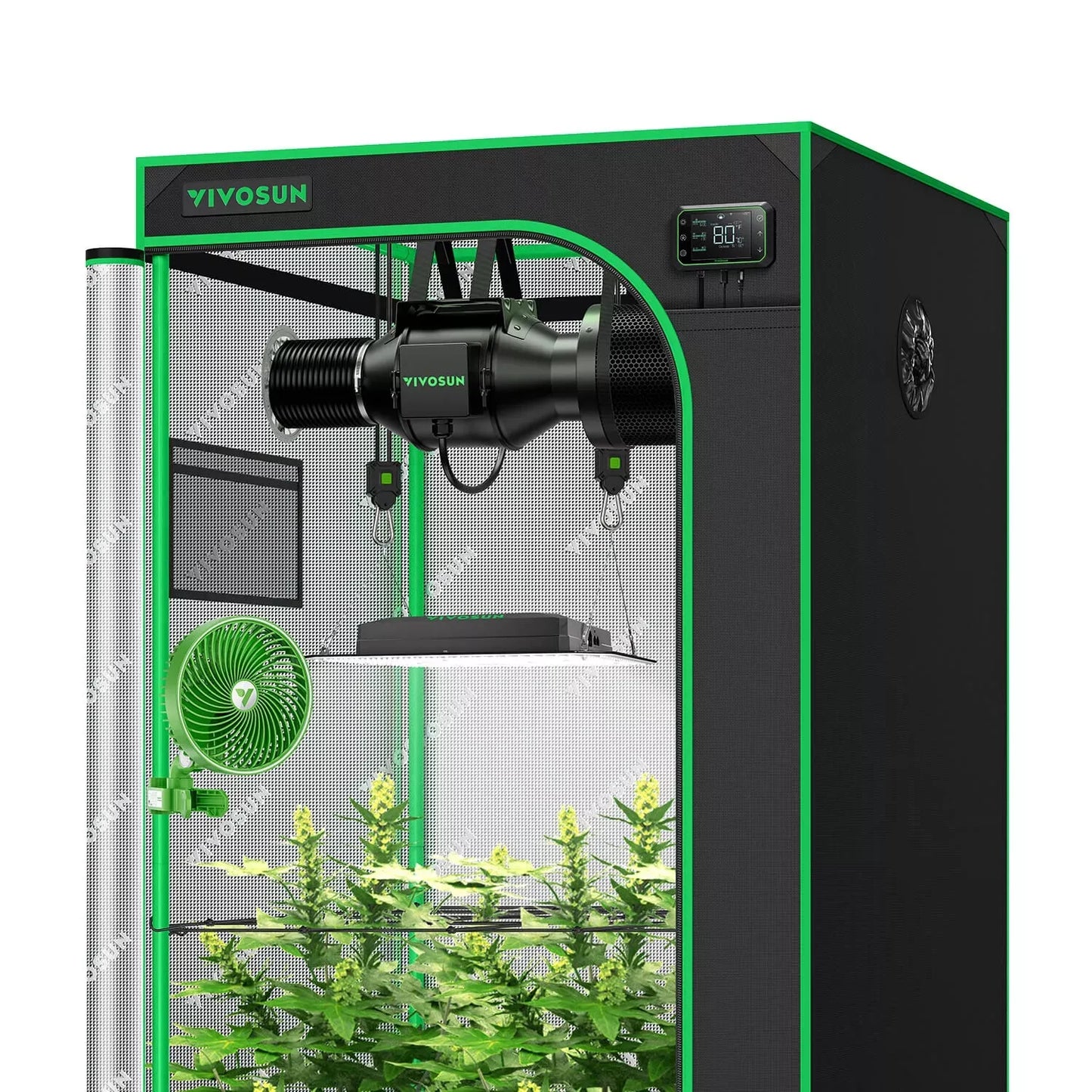 VIVOSUN - Growbox Komplett Set 80x80x160cm